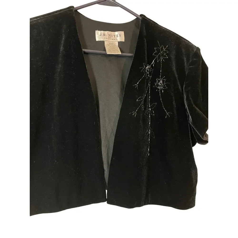 Vintage J. R. Nites by Caliendo Black Velvet Women's Top
